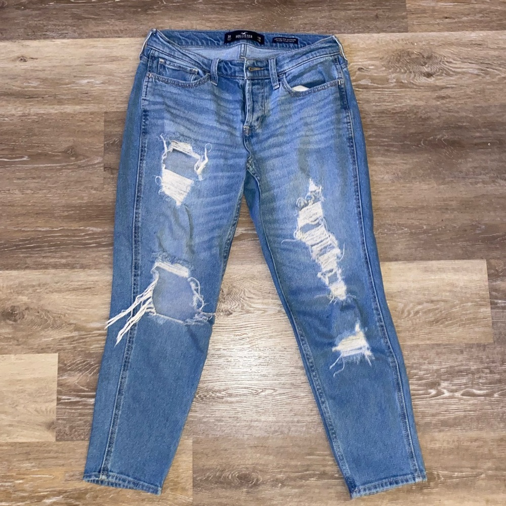 HOLLISTER low-rise crop boyfriend jean vintage stretch W 26 L 25